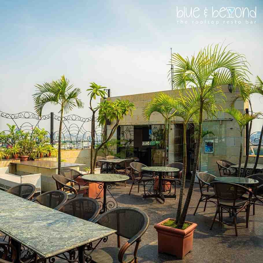 Blue & Beyond - A romantic rooftop restaurant with skyline views in New Market, Kolkata.