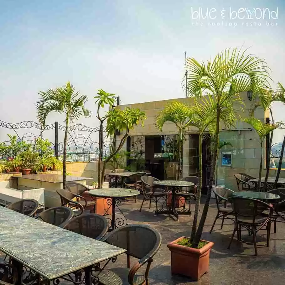 Blue & Beyond - A romantic rooftop restaurant with skyline views in New Market, Kolkata.