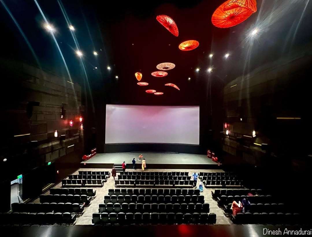 The iconic entrance of PVR Sathyam Cinemas in Royapettah.