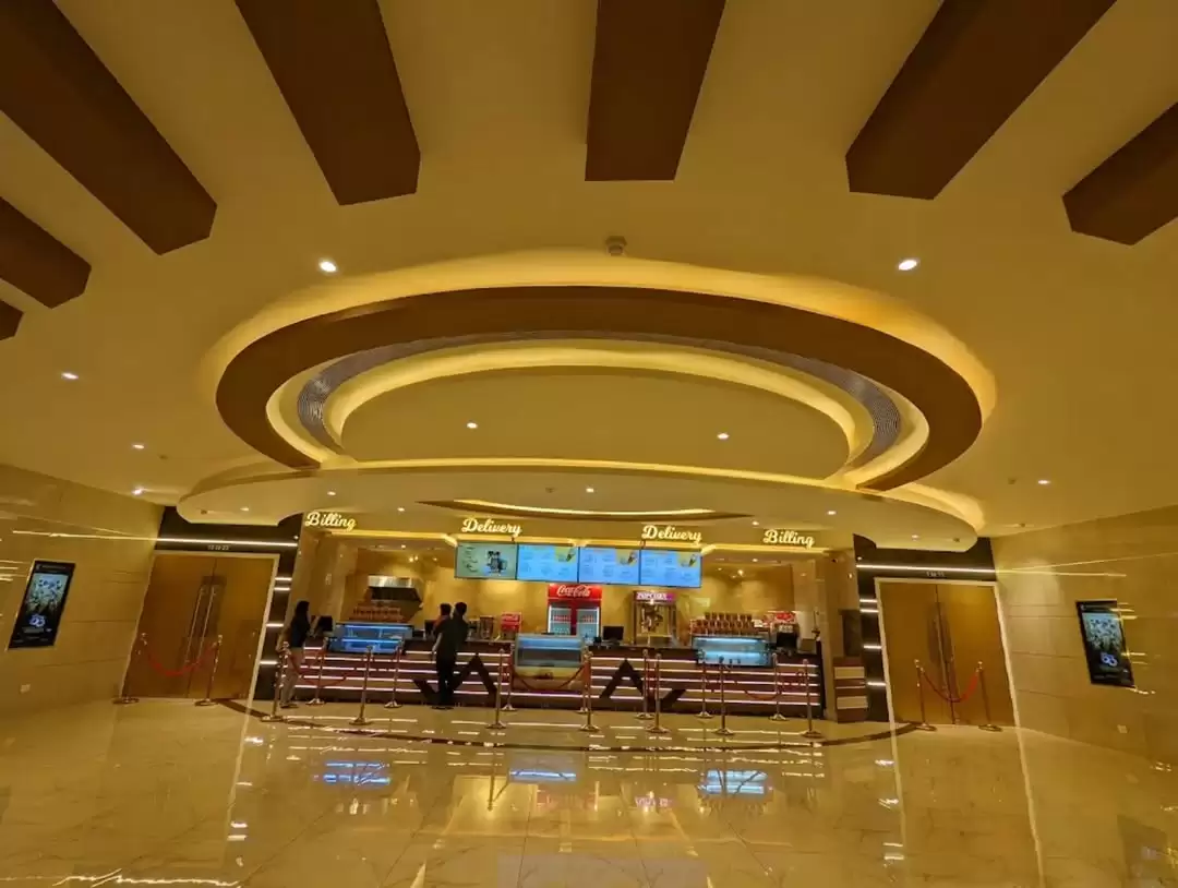 Modern reclining seats inside Krishnaveni Cinemas.