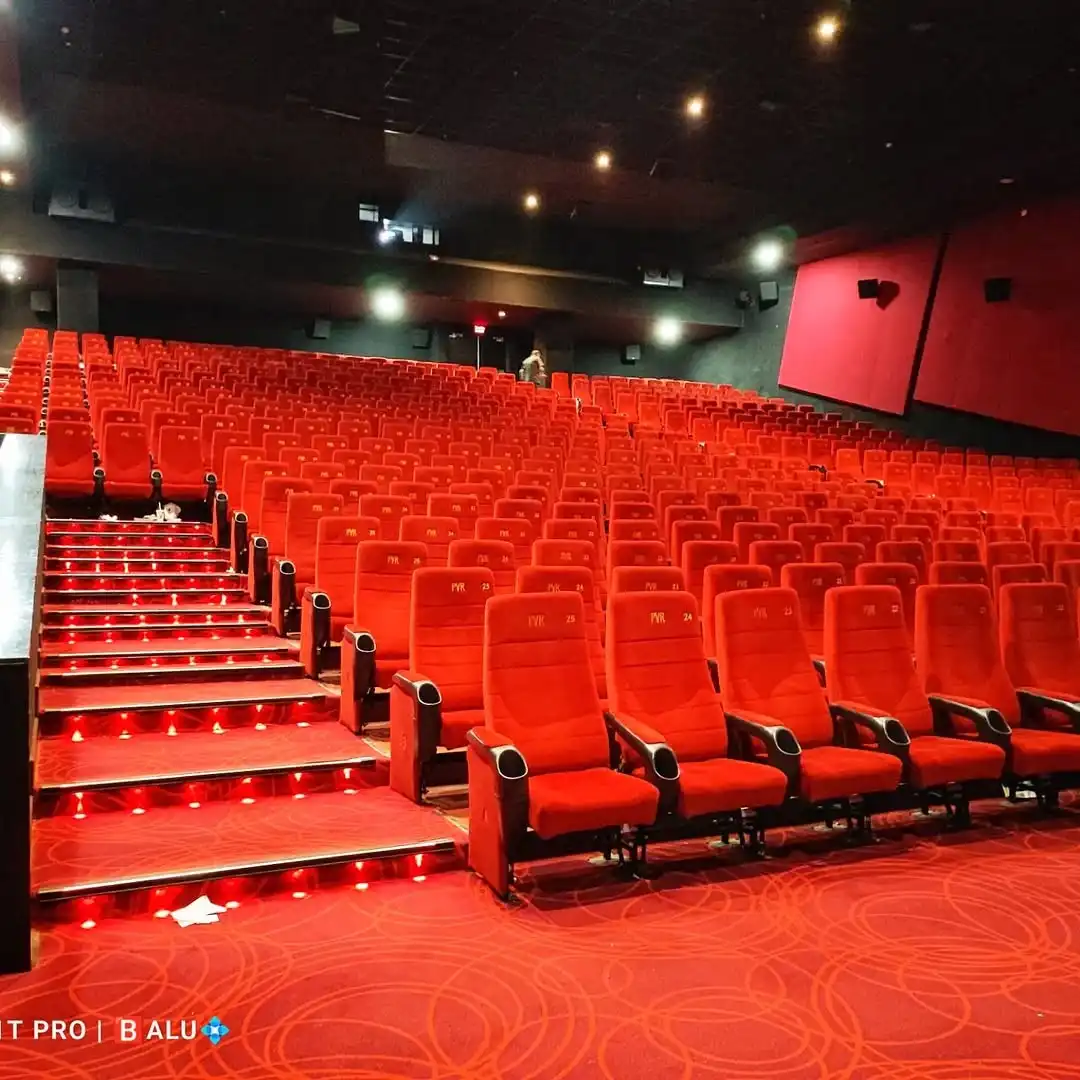Interior seating of PVR at Ampa Mall.