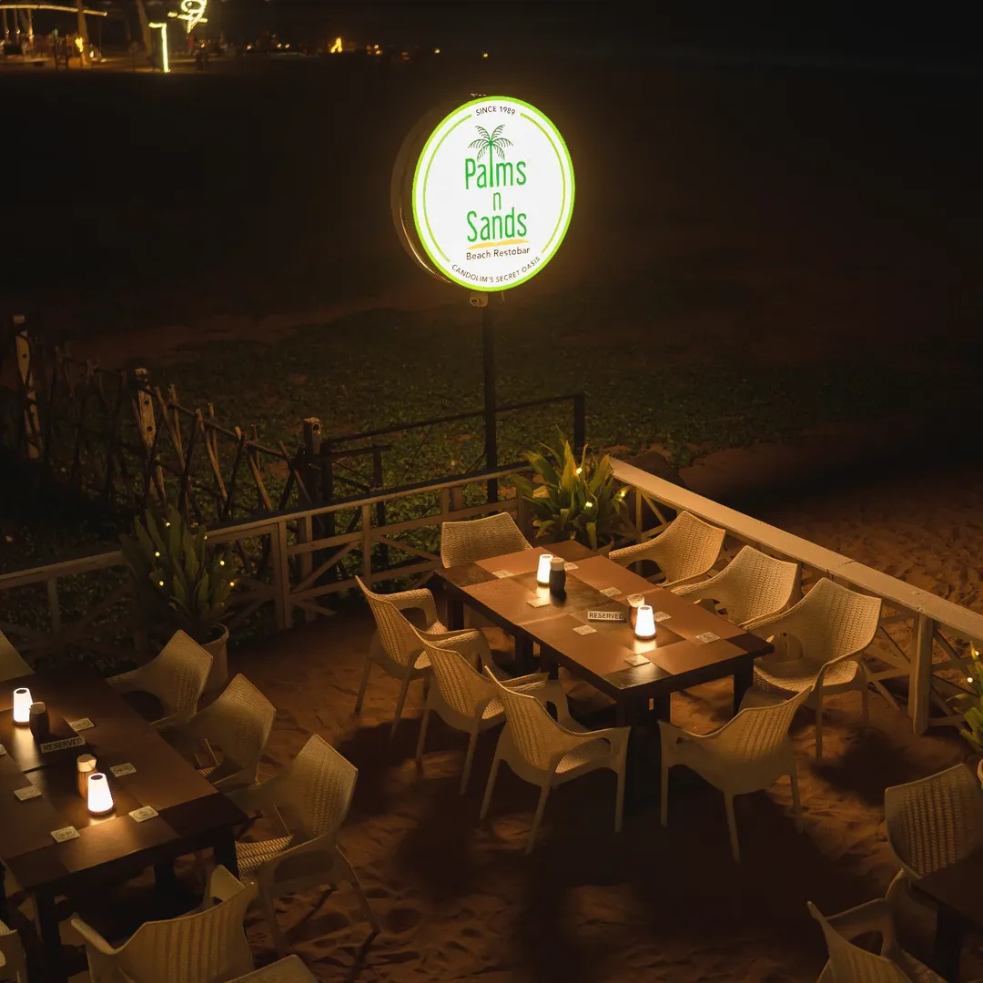 Palms n Sands Beach Restobar - Fine dining right on Candolim beach.