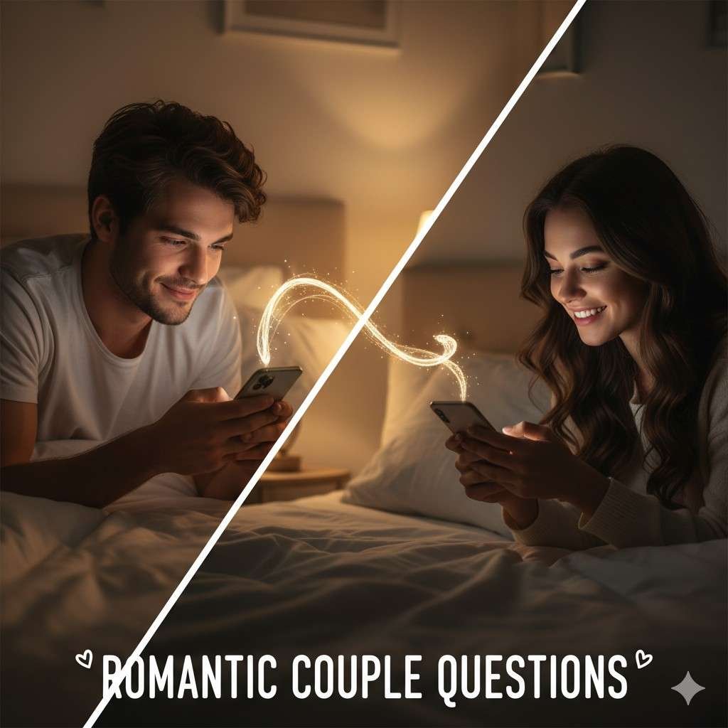 A couple having romantic conversation with each other over phone in a long distance relationship