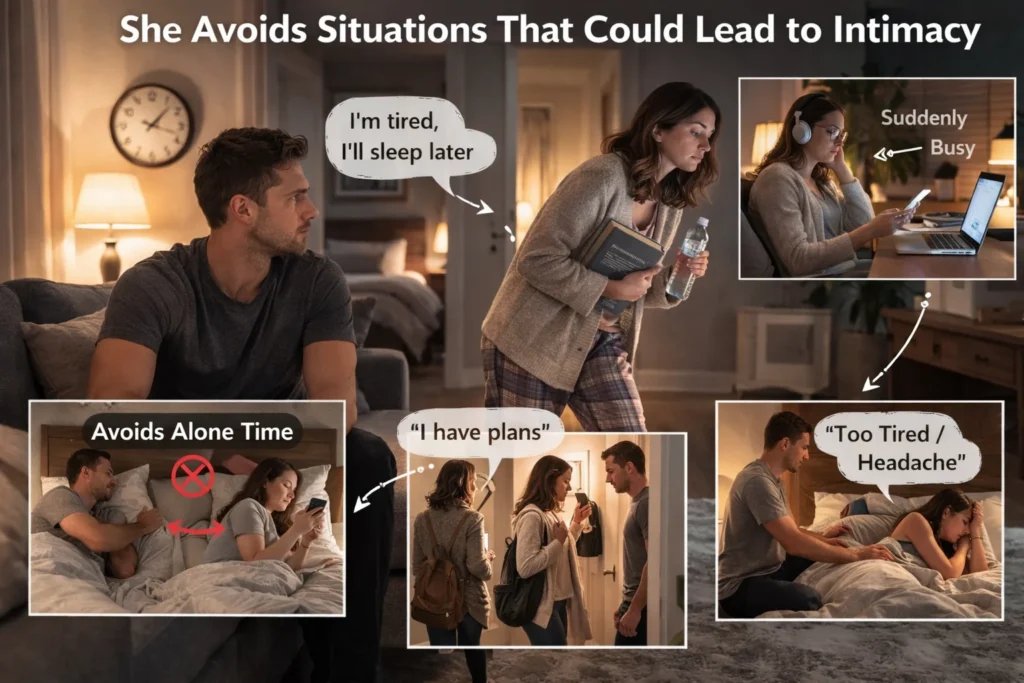  She Avoids Situations That Could Lead to Intimacy